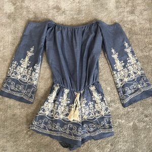 Embroidered Romper